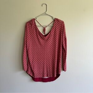 Lucky Brand Red Patterned Long Sleeve Medium